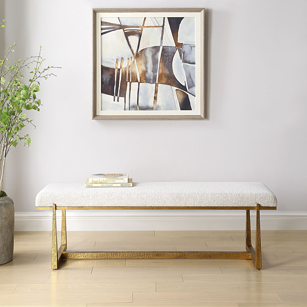 Midas Bench - White by Uttermost - View 2