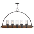 Atwood 5 Light Rustic Linear Chandelier - Light Brown / Black by Uttermost - View 1