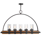 Atwood 5 Light Rustic Linear Chandelier - Light Brown / Black by Uttermost - View 1