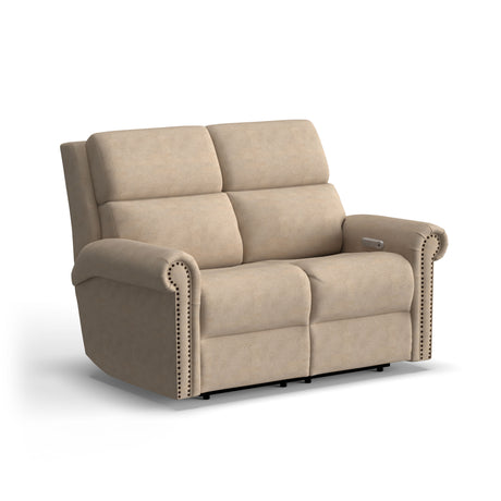 Bernard Power Fabric Reclining Loveseat With Power Headrest & Lumbar | Flexsteel