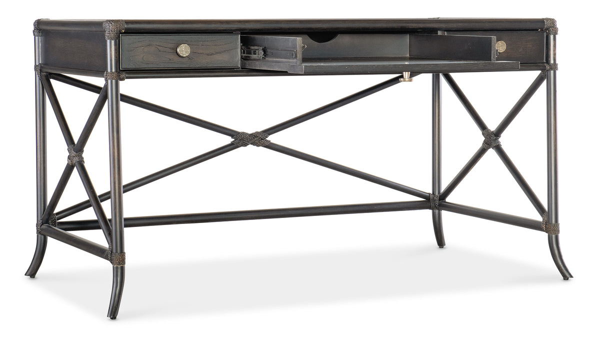 Retreat Pole Rattan Writing Desk - Black / Dark Brown by Hooker Furniture - View 6