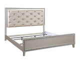 Acme - Sliverfluff CK Bed W/Led BD00237CK Synthetic Leather & Champagne Finish