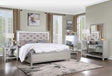 Acme - Sliverfluff CK Bed W/Led & Storages BD00240CK Synthetic Leather & Champagne Finish