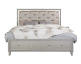 Acme - Sliverfluff Queen Bed W/Led & Storage BD00242Q Synthetic Leather & Champagne Finish