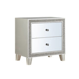 Acme - Sliverfluff Nightstand BD00243 Mirrored & Champagne Finish