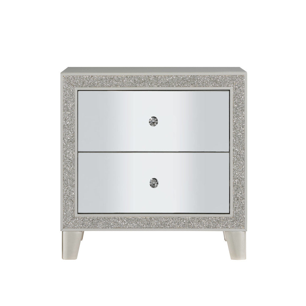 Acme - Sliverfluff Nightstand BD00243 Mirrored & Champagne Finish