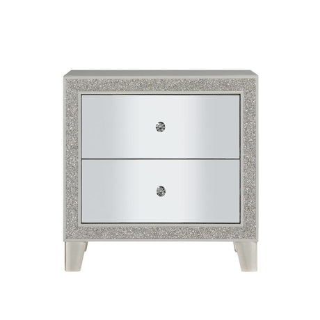 Acme - Sliverfluff Nightstand BD00243 Mirrored & Champagne Finish