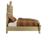 Acme - Seville EK Bed BD00451EK Synthetic Leather & Gold Finish