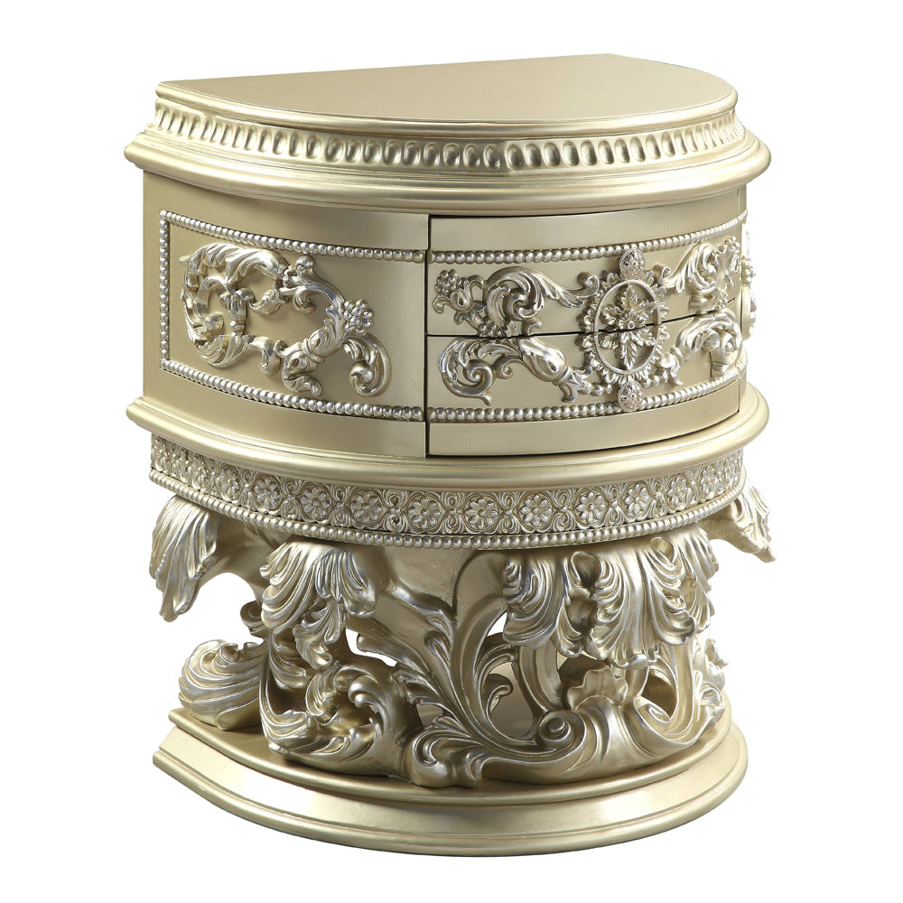 Acme - Vatican Nightstand BD00462 Champagne Silver Finish