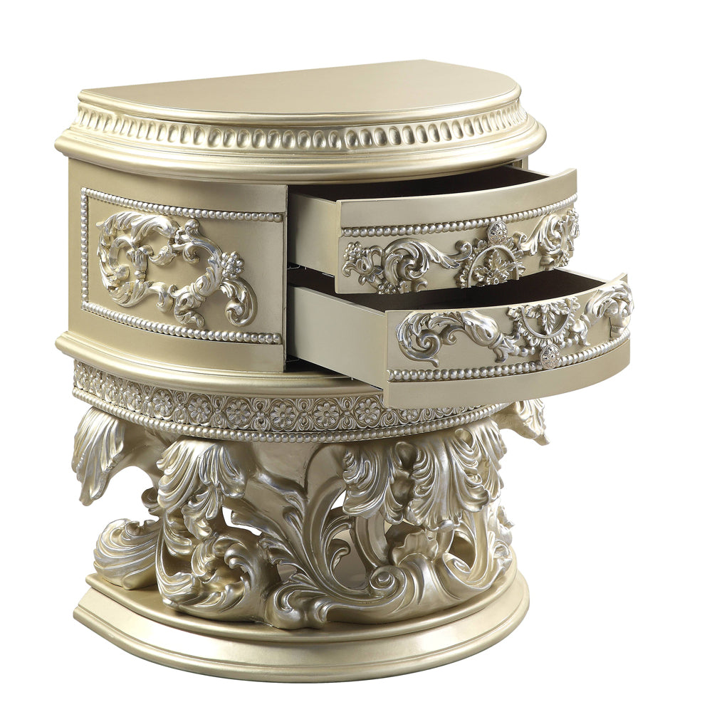 Acme - Vatican Nightstand BD00462 Champagne Silver Finish