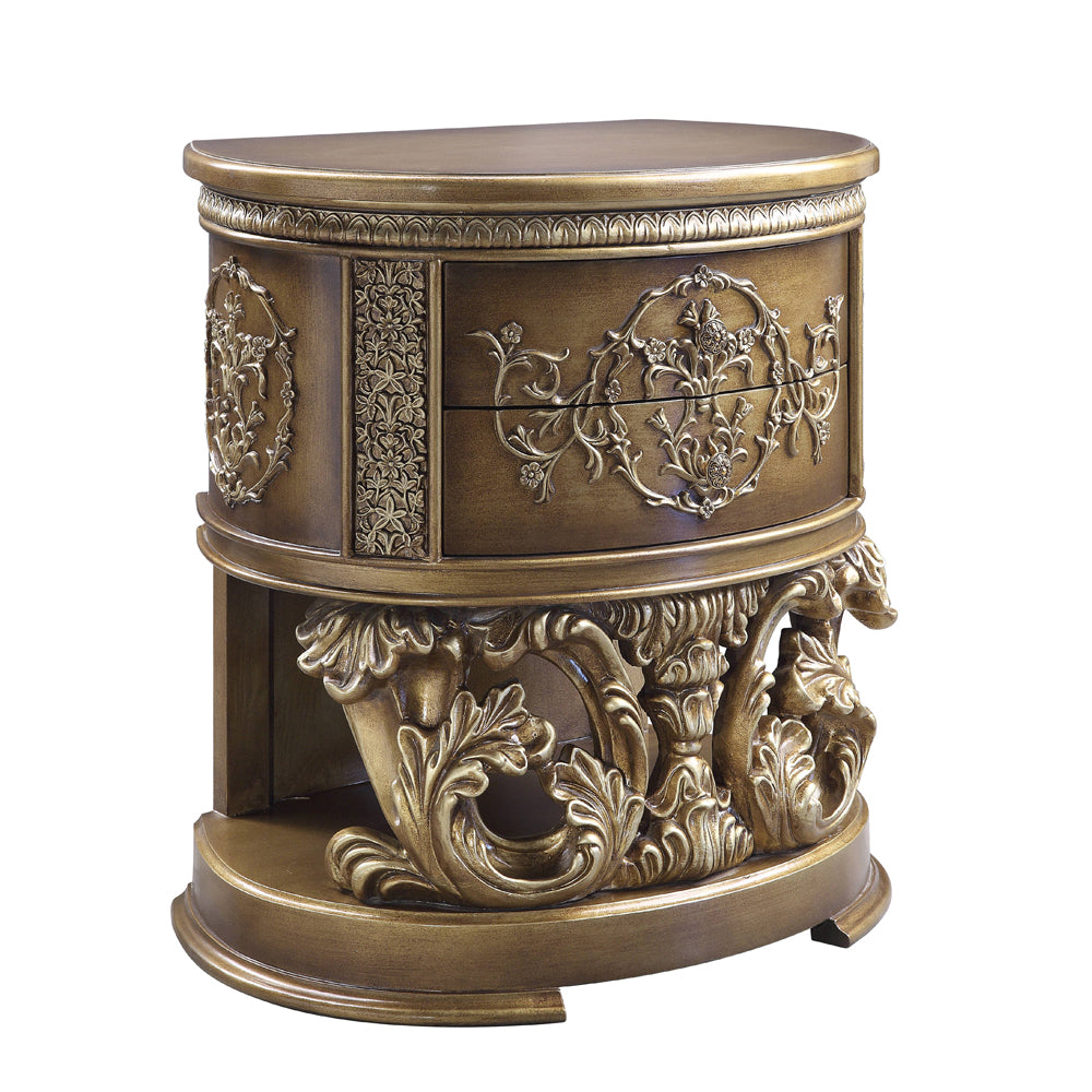 Acme - Constantine Nightstand BD00472 Brown & Gold Finish