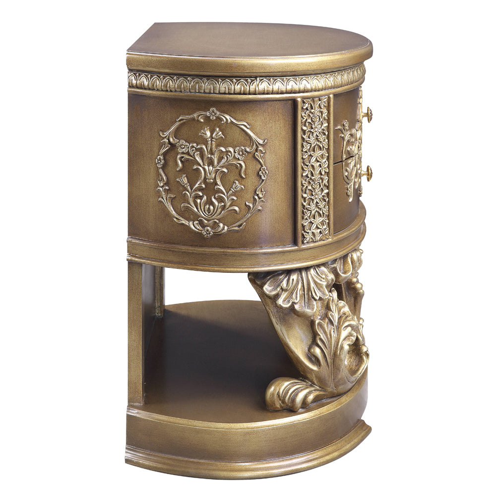 Acme - Constantine Nightstand BD00472 Brown & Gold Finish