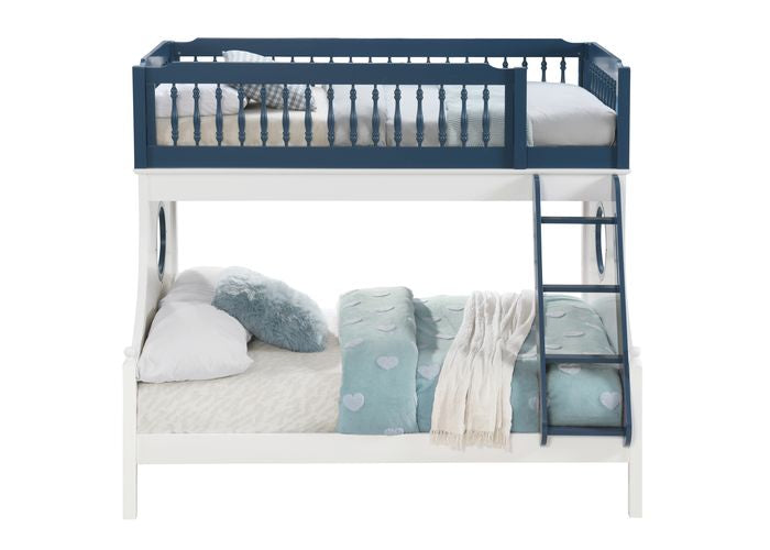 Acme - Farah Twin/Full Bunk Bed BD00493 Navy Blue & White Finish