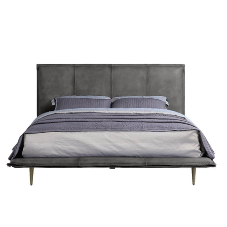 Acme - Metis EK Bed BD00558EK Gray Top Grain Leather