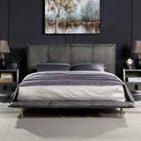 Acme - Metis Queen Bed BD00559Q Gray Top Grain Leather