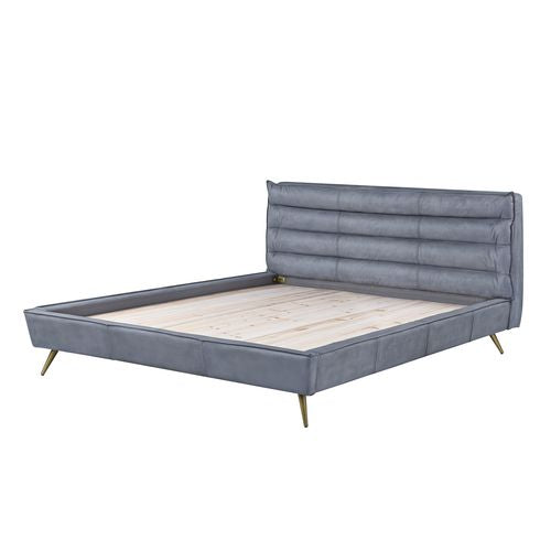 Acme - Doris EK Bed BD00562EK Gray Top Grain Leather