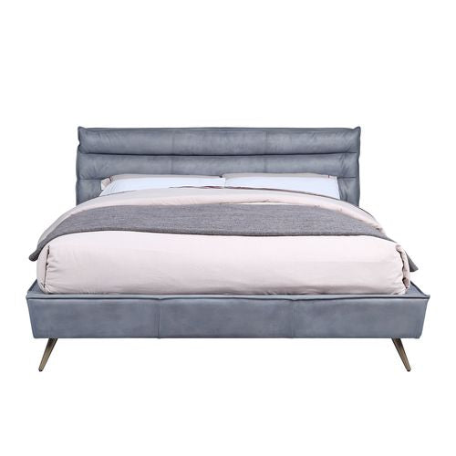 Acme - Doris EK Bed BD00562EK Gray Top Grain Leather