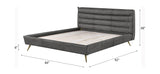 Acme - Doris EK Bed BD00562EK Gray Top Grain Leather