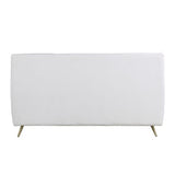 Acme - Doris Queen Bed BD00565Q Vintage White Top Grain Leather