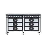 Acme - Varian II Dresser BD00587 Mirrored, Black & Sliver Finish