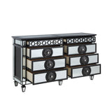 Acme - Varian II Dresser BD00587 Mirrored, Black & Sliver Finish