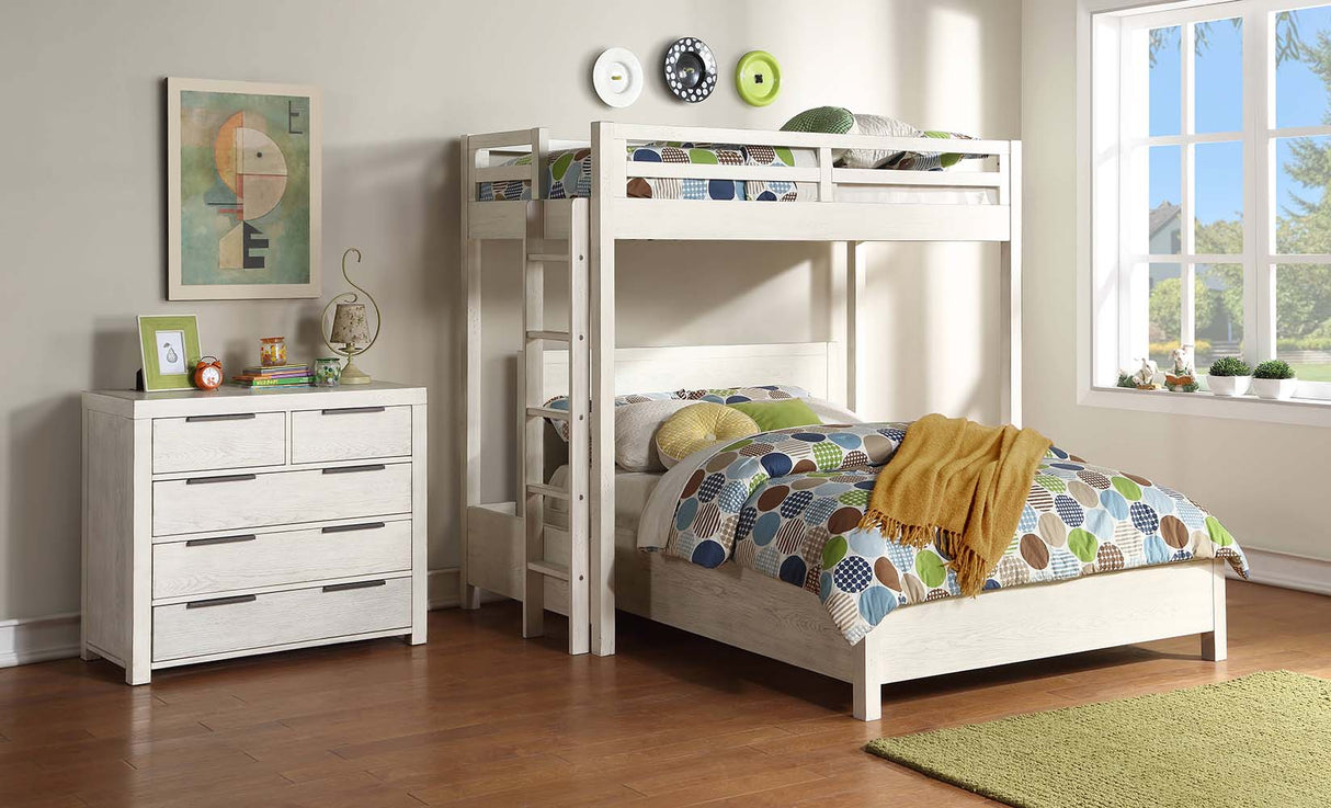 Acme - Celerina Twin Loft Bed BD00616 Weathered White Finish