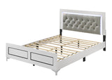 Acme - Casilda Queen Bed W/Led BD00644Q Gray Synthetic Leather & White Finish