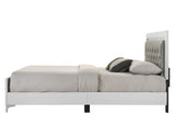 Acme - Casilda Queen Bed W/Led BD00644Q Gray Synthetic Leather & White Finish