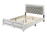 Casilda Queen Bed W/Led BD00644Q Gray Synthetic Leather & White Finish | Acme - BD00644Q - Home Elegance USA - 1