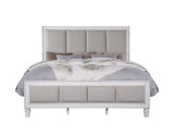 Acme - Katia EK Bed BD00659EK Light Gray Linen, Rustic Gray & Weathered White Finish