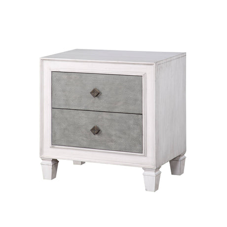 Acme - Katia Nightstand BD00661 Rustic Gray & Weathered White Finish