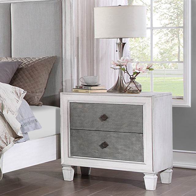 Acme - Katia Nightstand BD00661 Rustic Gray & Weathered White Finish