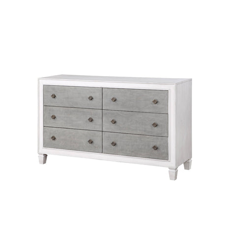 Acme - Katia Dresser BD00663 Rustic Gray & Weathered White Finish