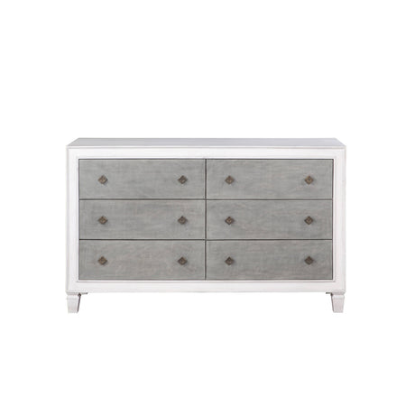 Acme - Katia Dresser BD00663 Rustic Gray & Weathered White Finish