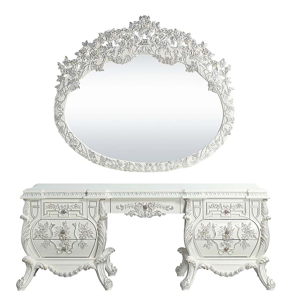 Acme - Vanaheim Vanity Desk BD00674 Antique White Finish