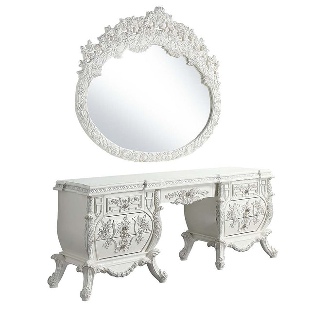 Acme - Vanaheim Vanity Desk BD00674 Antique White Finish