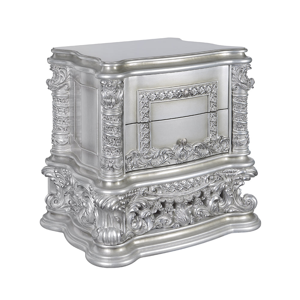 Acme - Valkyrie Nightstand BD00684 Antique Platinum Finish