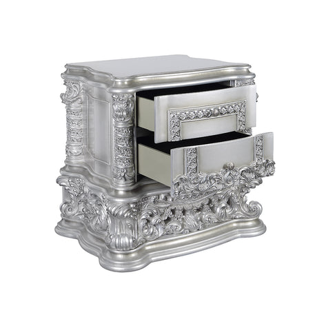 Acme - Valkyrie Nightstand BD00684 Antique Platinum Finish