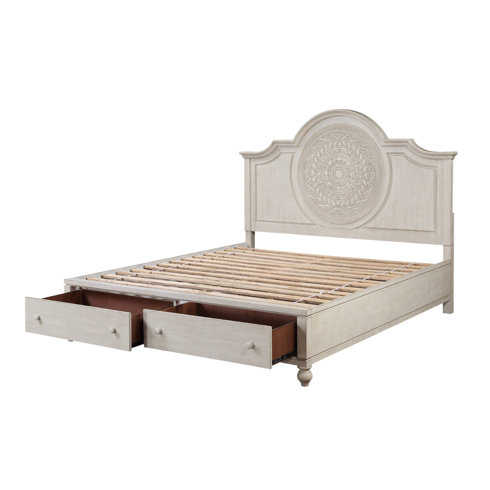 Acme - Roselyne CK Bed BD00693CK Antique White Finish