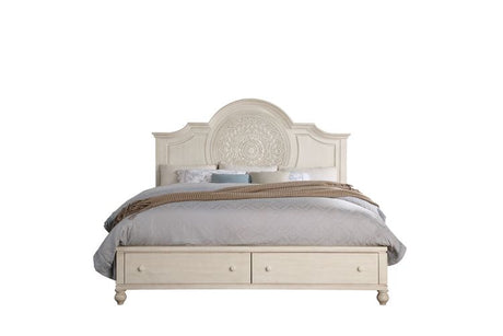 Acme - Roselyne Queen Bed BD00695Q Antique White Finish