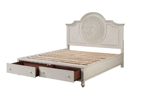 Acme - Roselyne Queen Bed BD00695Q Antique White Finish