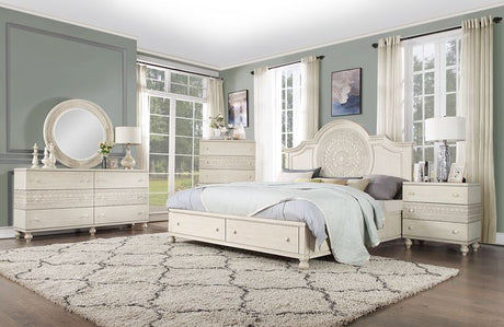 Acme - Roselyne Queen Bed BD00695Q Antique White Finish