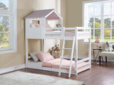 Acme - Solenne Twin/Twin Bunk Bed BD00705 White & Pink Finish