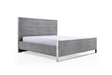 Eastern King Charlene Modern Grey Elm & Stainless Steel Bed - View Image 1