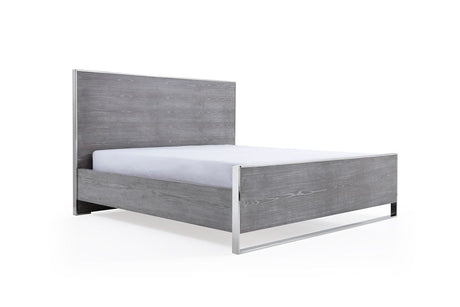 Charlene Modern Grey Elm & Stainless Steel Bedroom Set – VIG Furniture - sold by Home Elegance USA