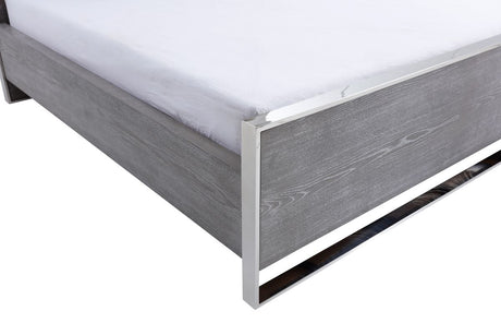 Charlene Modern Grey Elm & Stainless Steel Bedroom Set – VIG Furniture - sold by Home Elegance USA