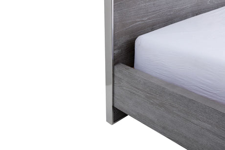 Charlene Modern Grey Elm & Stainless Steel Bedroom Set – VIG Furniture - sold by Home Elegance USA