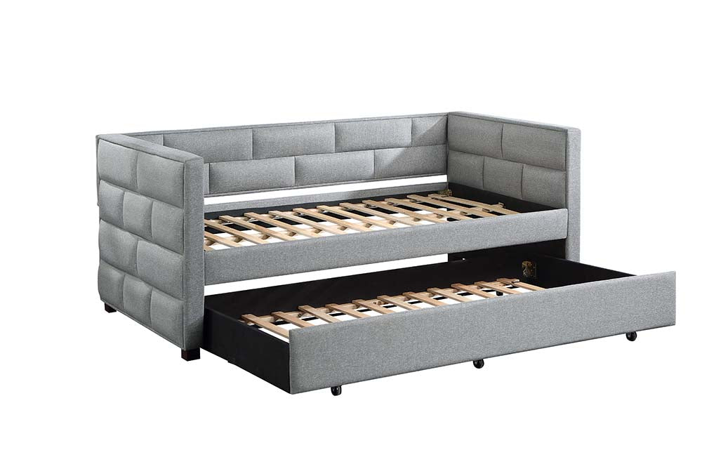 Acme - Ebbo Daybed W/Trundle (Twin) BD00955 Gray Fabric