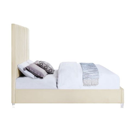 Acme - Edzia EK Bed BD00962EK Beige Velvet