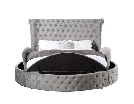 Acme - Gaiva Queen Bed W/Storage BD00967Q Gray Velvet